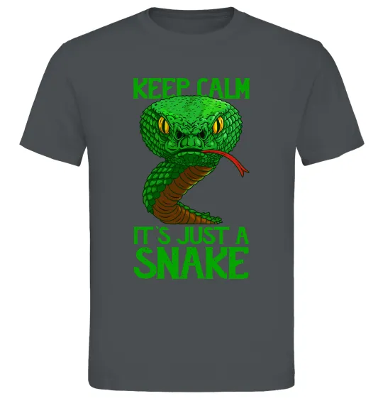 Мужская футболка Keep calm it`s just a snake Графит фото