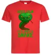 Мужская футболка Keep calm it`s just a snake Красный фото