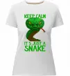 Женская премиум футболка Keep calm it`s just a snake Белый фото