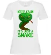 Женская футболка Keep calm it`s just a snake Белый фото