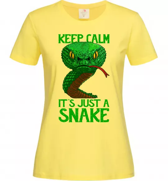 Женская футболка Keep calm it`s just a snake Лимонный фото