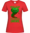 Женская футболка Keep calm it`s just a snake Красный фото