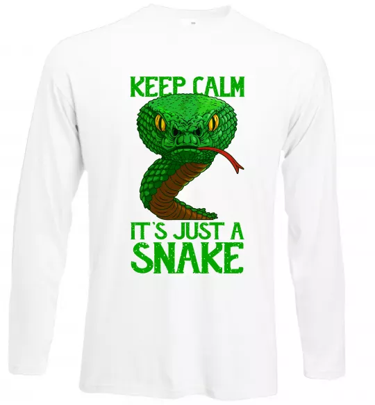 Лонгслив Keep calm it`s just a snake Белый фото