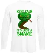 Лонгслив Keep calm it`s just a snake Белый фото