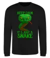 Свитшот Keep calm it`s just a snake Черный фото