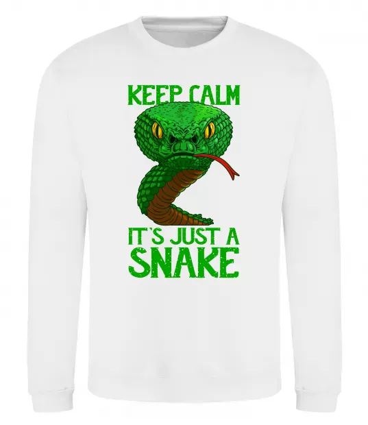 Свитшот Keep calm it`s just a snake Белый фото