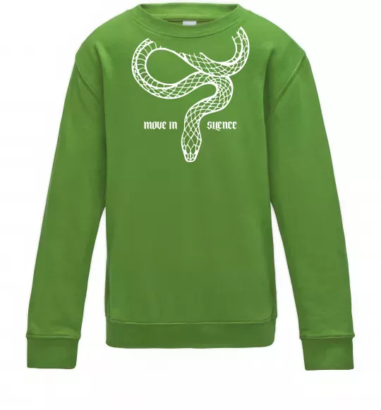 Детский Свитшот Move in silence Лаймовый фото