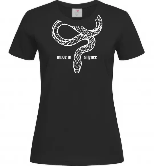 Жіноча футболка Move in silence Чорний фото