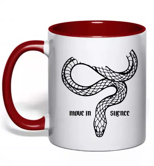 Чашка с цветной ручкой Move in silence Красный фото