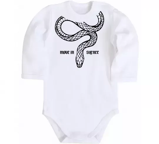 Детский боди Move in silence Белый фото