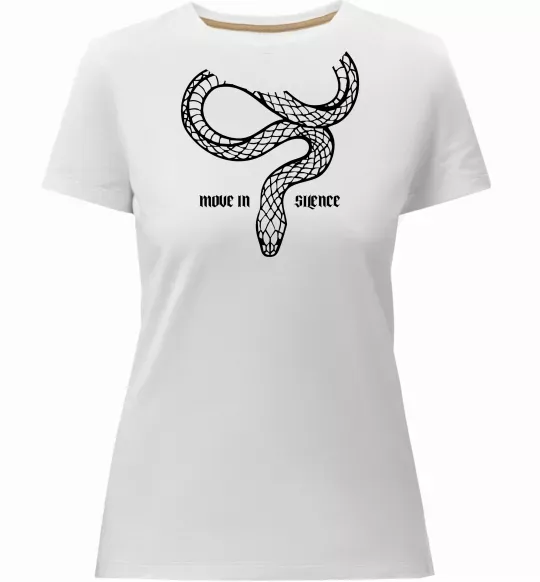 Женская премиум футболка Move in silence Белый фото