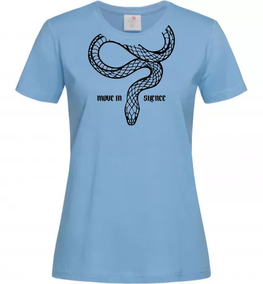 Жіноча футболка Move in silence Блакитний фото