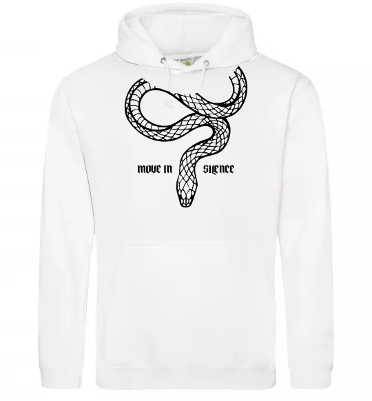 Чоловіча толстовка (худі) Move in silence Білий фото