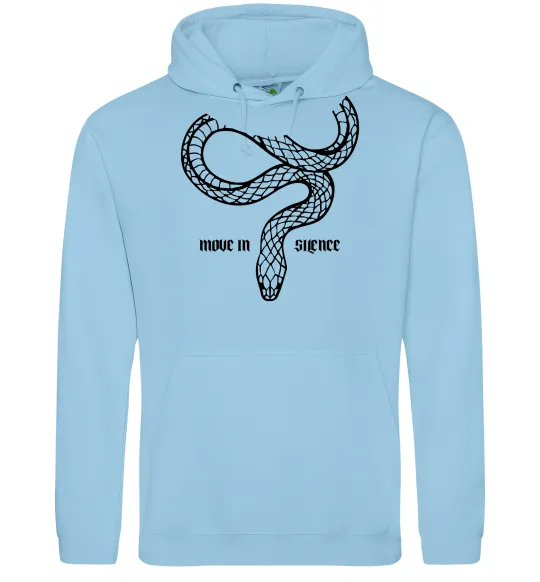 Мужская толстовка (худи) Move in silence Голубой фото