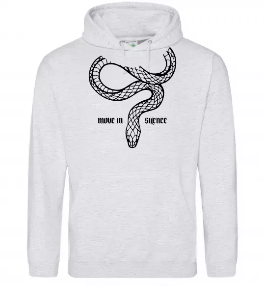 Женская толстовка (худи) Move in silence Серый меланж фото