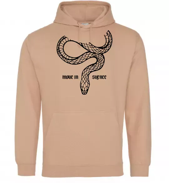 Женская толстовка (худи) Move in silence Песочный фото
