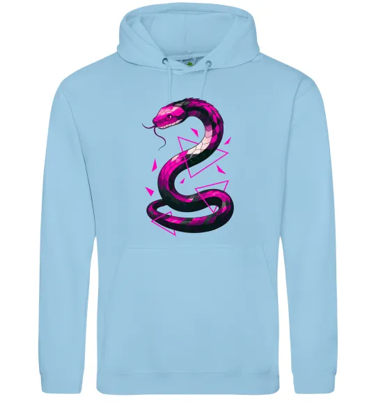 Мужская толстовка (худи) Neon snake Голубой фото