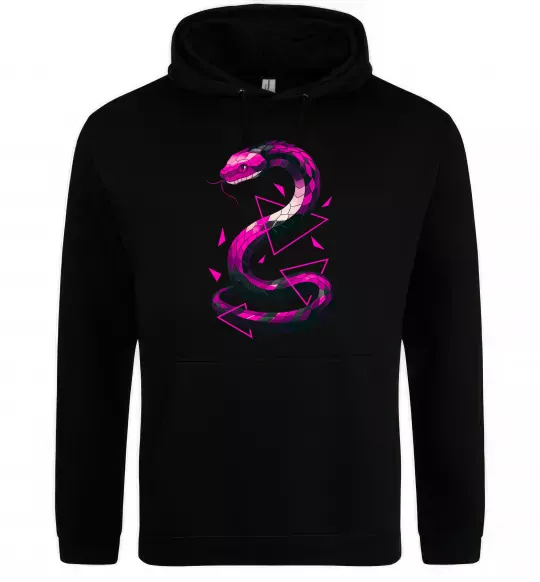 Женская толстовка (худи) Neon snake Черный фото