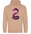 Женская толстовка (худи) Neon snake Песочный фото