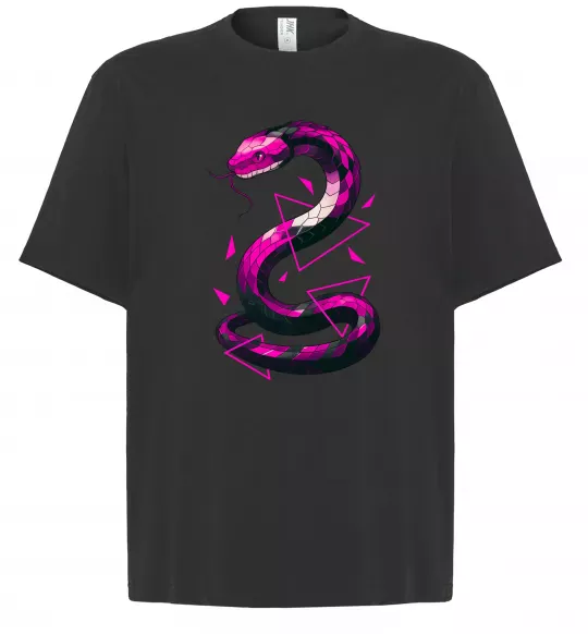 Футболка Оверсайз Neon snake Черный фото