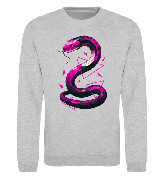 Свитшот Neon snake Серый меланж фото