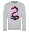 Свитшот Neon snake Серый меланж фото