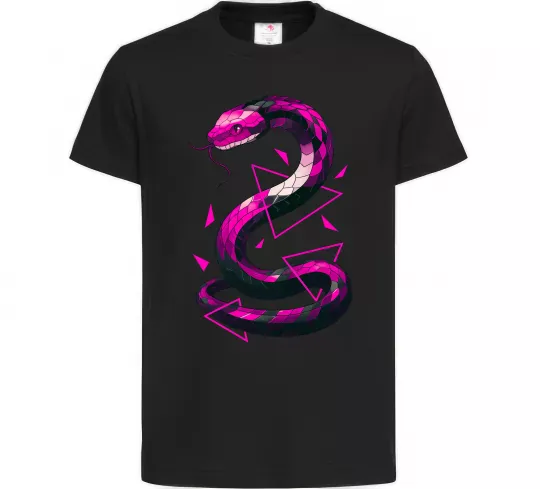 Детская футболка Neon snake Черный фото