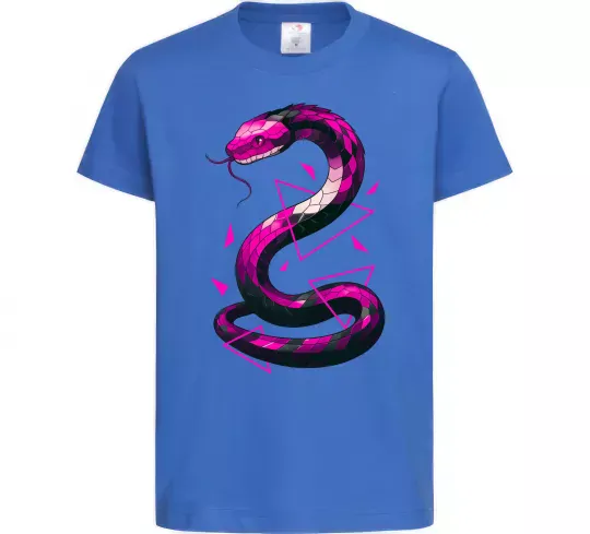 Детская футболка Neon snake Ярко-синий фото