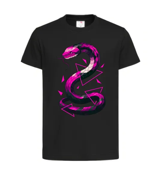 Детская футболка Neon snake Черный фото