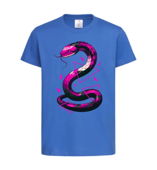 Детская футболка Neon snake Ярко-синий фото