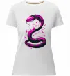 Жіноча преміум футболка Neon snake Білий фото