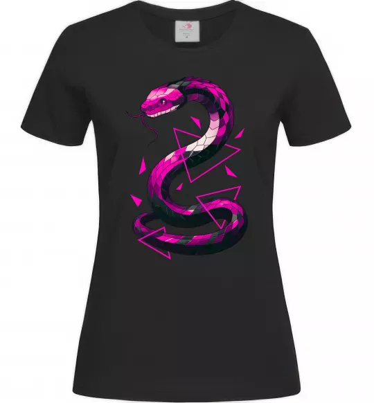 Жіноча футболка Neon snake Чорний фото