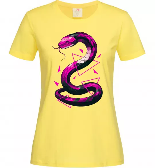 Жіноча футболка Neon snake Лимонний фото