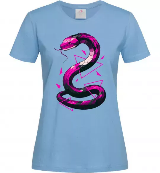 Жіноча футболка Neon snake Блакитний фото