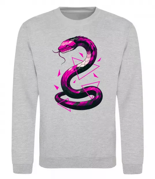 Свитшот Neon snake Серый меланж фото