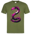 Мужская футболка Neon snake Оливковый фото