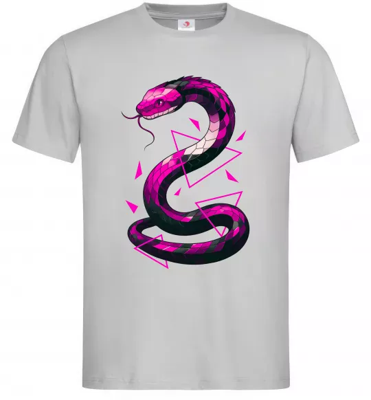 Мужская футболка Neon snake Серый фото
