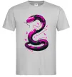 Мужская футболка Neon snake Серый фото