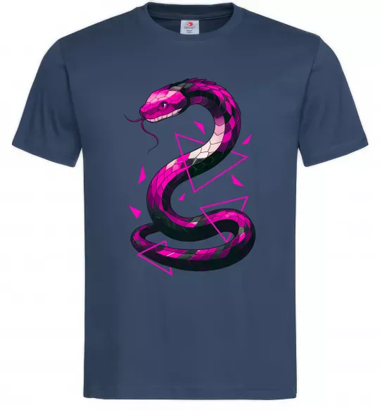 Мужская футболка Neon snake Темно-синий фото