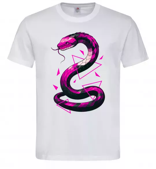 Мужская футболка Neon snake Белый фото