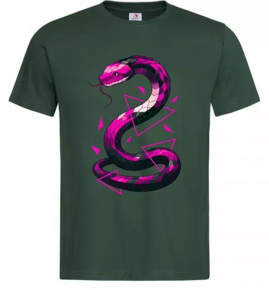 Мужская футболка Neon snake Темно-зеленый фото