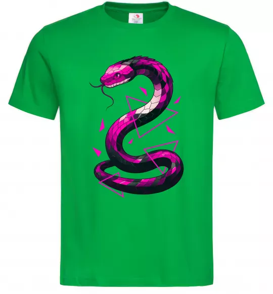 Мужская футболка Neon snake Зеленый фото