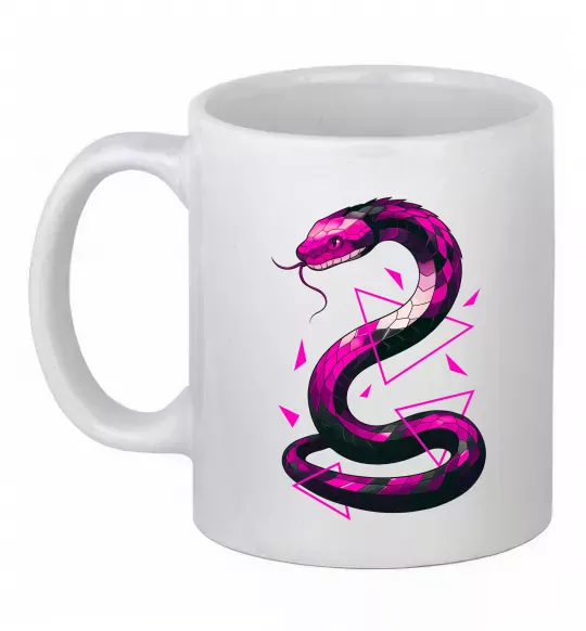 Чашка керамическая Neon snake Белый фото