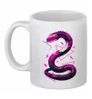 Чашка керамическая Neon snake Белый фото