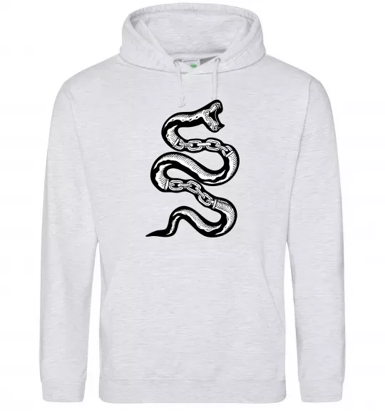 Женская толстовка (худи) Snake bones Серый меланж фото