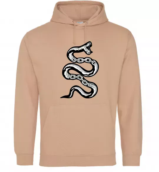Женская толстовка (худи) Snake bones Песочный фото