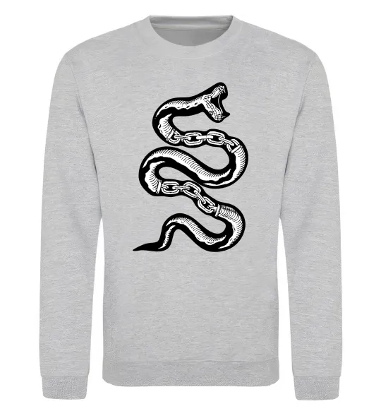 Свитшот Snake bones Серый меланж фото