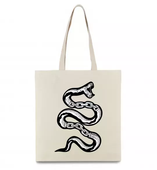 Еко-сумка Snake bones Бежевий фото