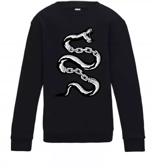 Детский Свитшот Snake bones Черный фото