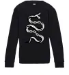 Детский Свитшот Snake bones Черный фото
